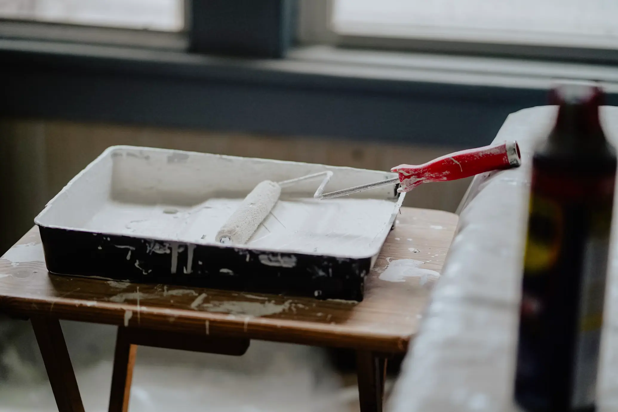 Freshly painted interior walls during a turnover